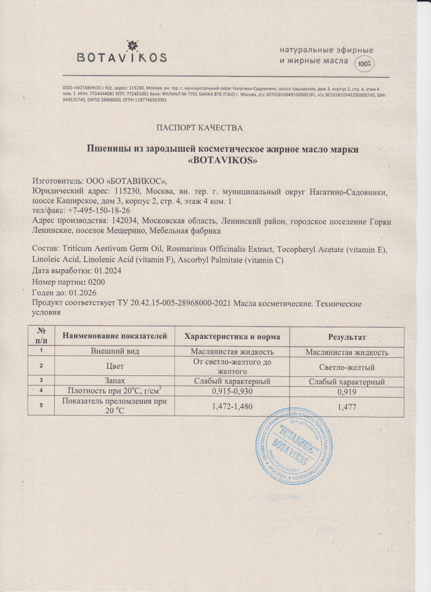 Паспорт №012024